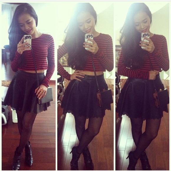 long sleeves stripes cropped top - Picture 4 of 4