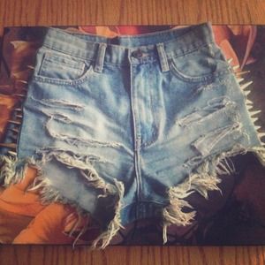 UNIF high-waisted spiked shorts