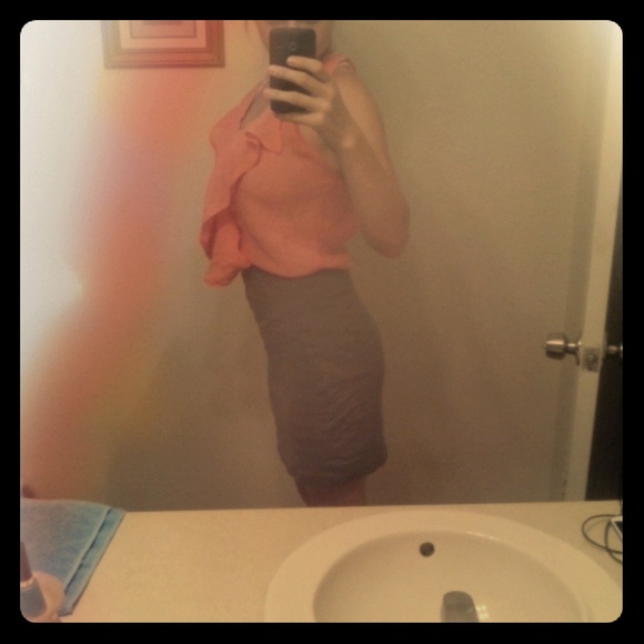 Brown pencil skirt