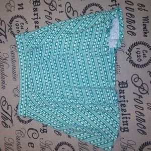 A turquoise Aztec print skirt