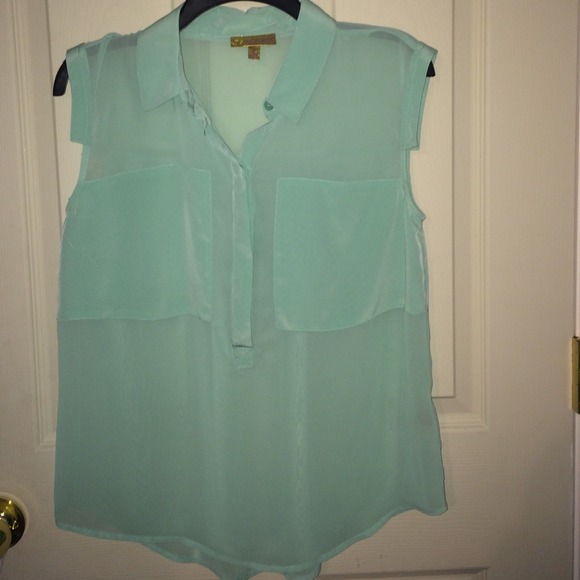 Sheer blue shirt