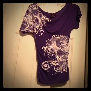 2b bebe purple and white top