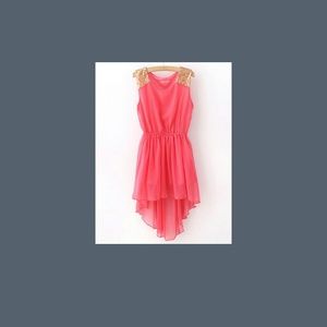 Hi-low Coral chiffon dress ***MAKE ME AN OFFER***