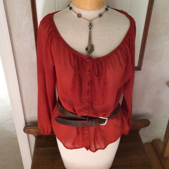XXI Tops - 🌲SALE🌲 Rusty orange sheer blouse