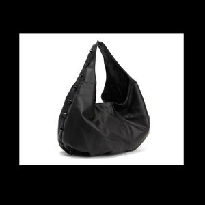 Deux Lux Black Leather Spiked Hobo