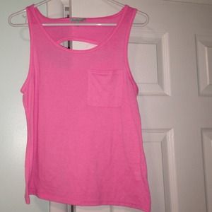 A hot pink tank-top