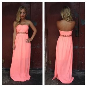 Coral long dress *SALE WAS $50*