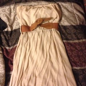 Beautiful tan dress with a tan belt SOLD