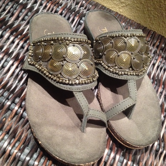 Beautiful detailed cork bedded sandals