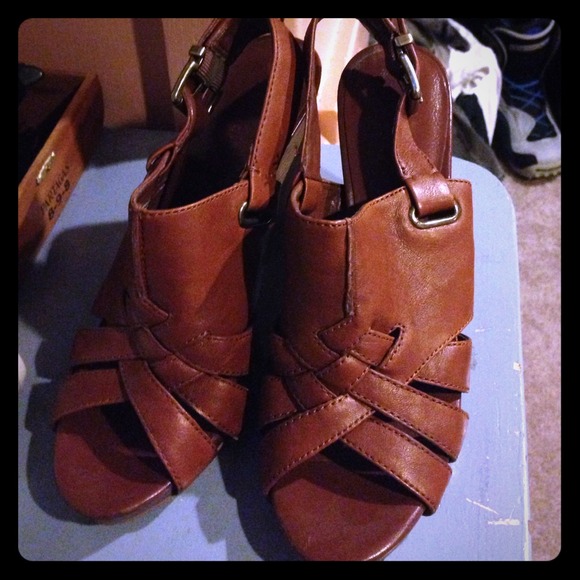 Cognac leather heels - Picture 1 of 1