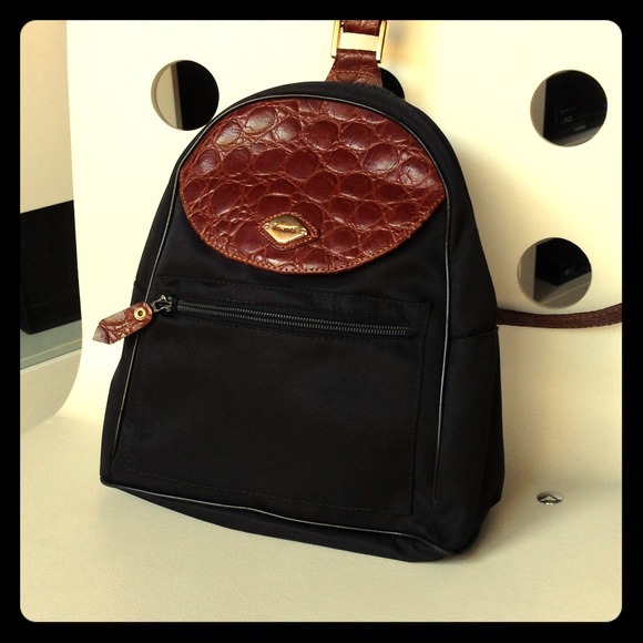 i santi Handbags - 80% off! Black & brown Italian one-strap backpack