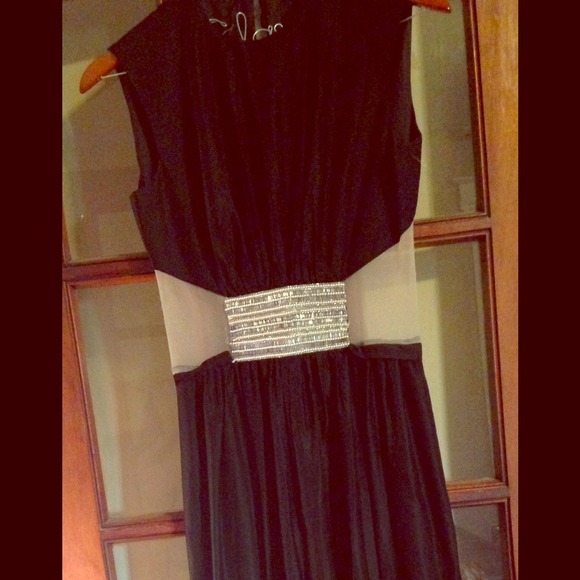 Vintage Elegant Jumpsuit w/ Mesh & Beads