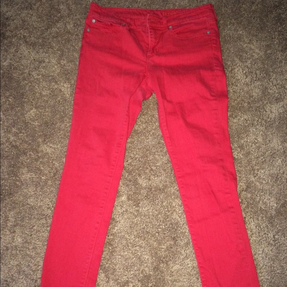 Gap red skinny jeans