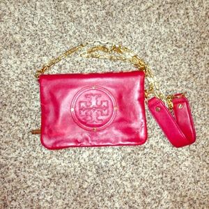 Tory Burch Red Leather Crossbody Purse