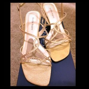 Karen Scott Gold High Heel Sandals