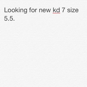 Looking for kd 7 shoes size 5.5