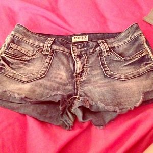 Denim short shorts