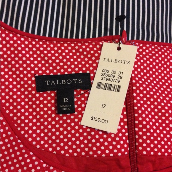 Red & White polka dot Talbots Dress - Picture 3 of 4