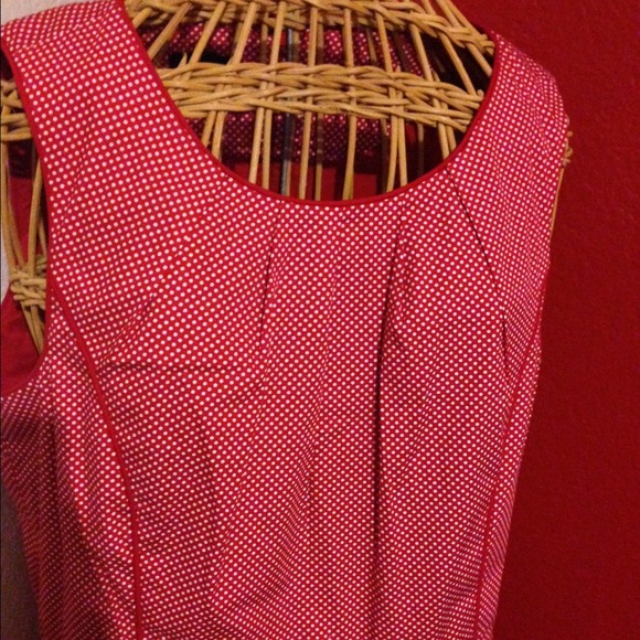 Red & White polka dot Talbots Dress - Picture 4 of 4