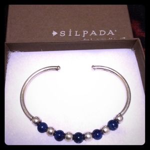 Silpada Blue and Sterling Silver Cuff Bracelet