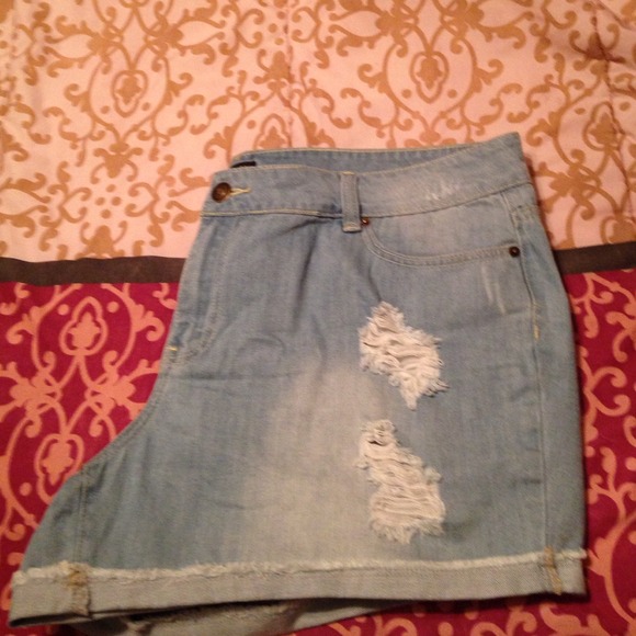 Destroyed F21 Denim Shorts
