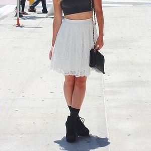 white lace skirt