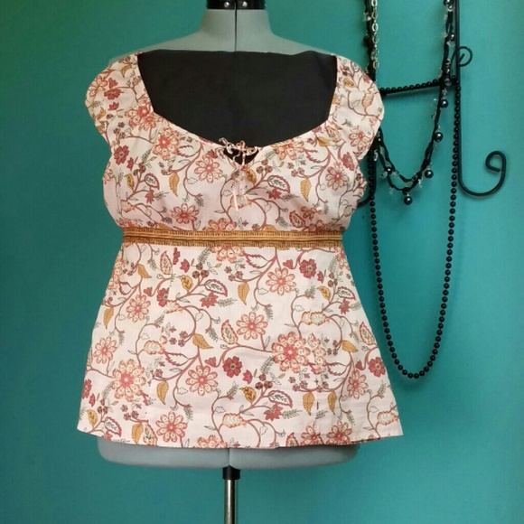 Ann Taylor Loft - Pink sleeveless floral shirt