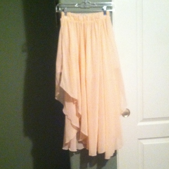 Peach colored long skirt
