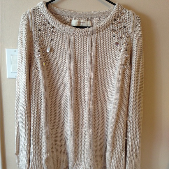 Zara loose gauge knit sweater cream size L