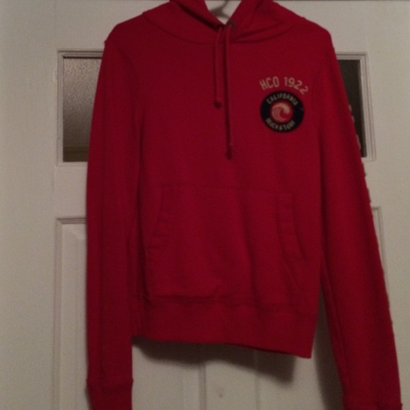 Red hooded sweat shirt