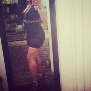 Black and gold dress