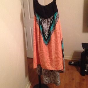 Strapless Tribal Print Dress