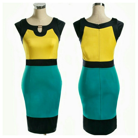 ❌SOLD❌ Colorblock Bodycon  Pencil Dress