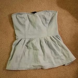 Kendall & Kylie chambray peplum tube top