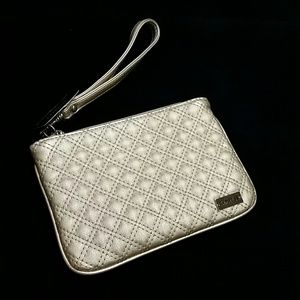 Express Metallic Gold Quilted Mini Wristlet