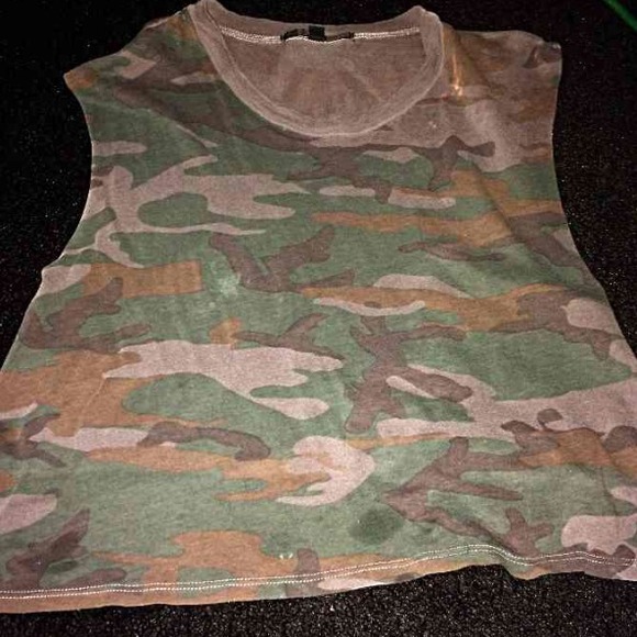 Urban outfitters army print crop top