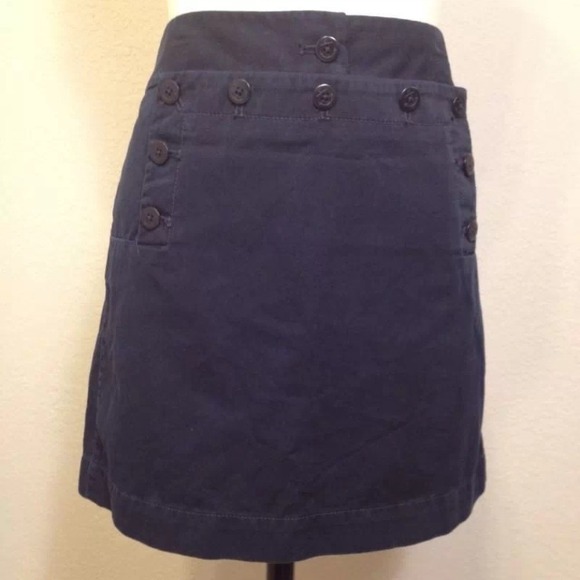 🚫SOLD 🚫 J Crew Navy Nautical Twill Chino Skirt - Picture 2 of 4