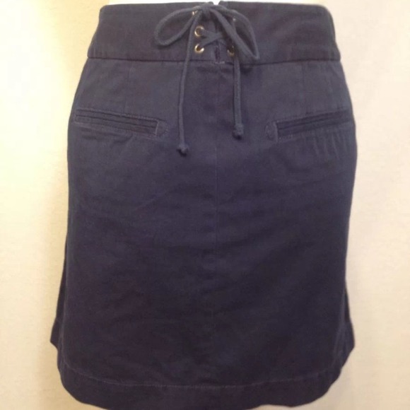 🚫SOLD 🚫 J Crew Navy Nautical Twill Chino Skirt - Picture 3 of 4