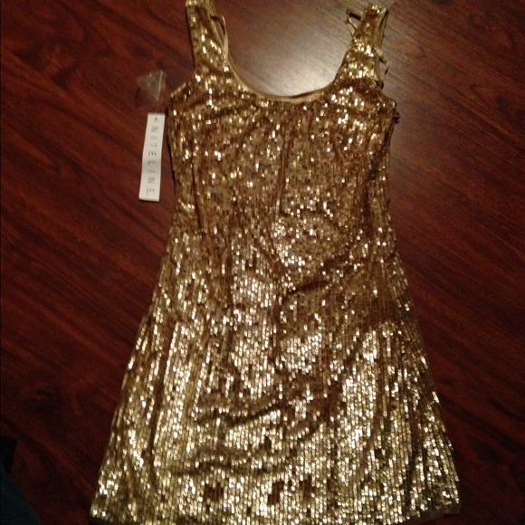 Niteline Gold Sequin Tank Dress Size 0