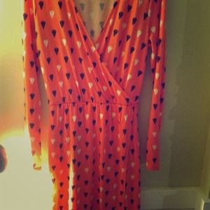 Adorable Coral Wrap Dress