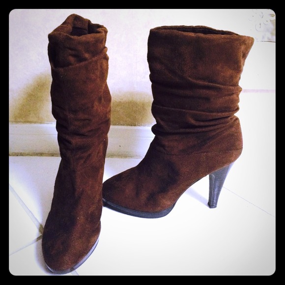 Brown Scrunch Booties