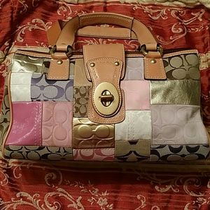 Coach Suede & Velvet Patchwork Purse