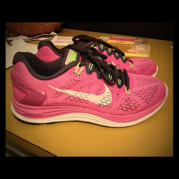 Purple and white LunarGlide 5 Nikes