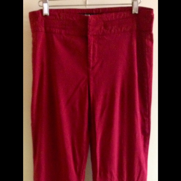 Red GUESS Slacks w/ cuff - Picture 1 of 4