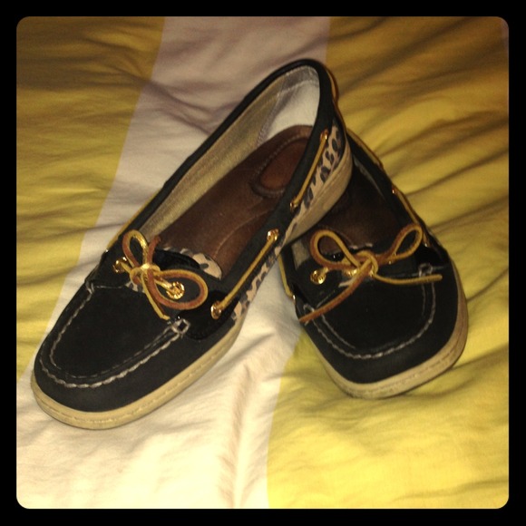 Black/Leopard print Sperry Top-Sider's