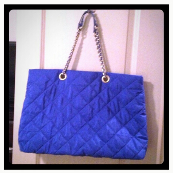 Royal blue quilted purse