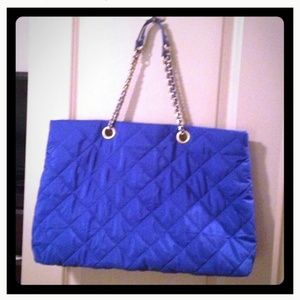 Royal blue quilted purse