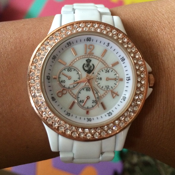 New premier designs white and rose gold watch!