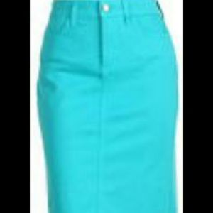 Light blue denim skirt