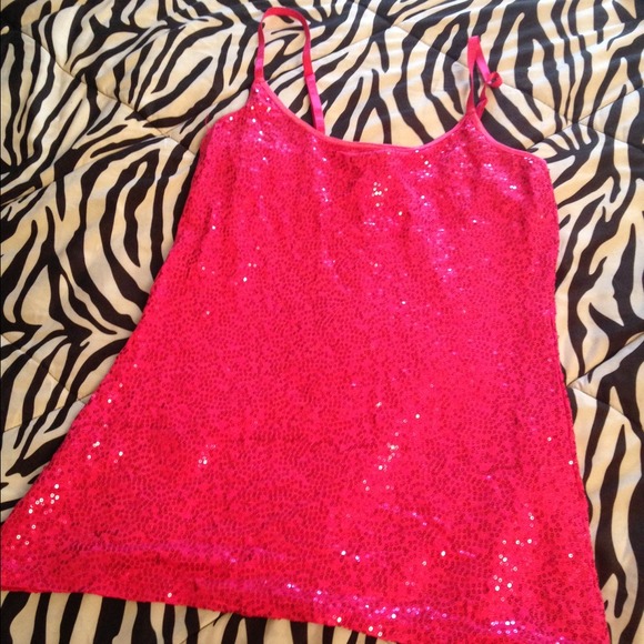 Hot pink sequin cami